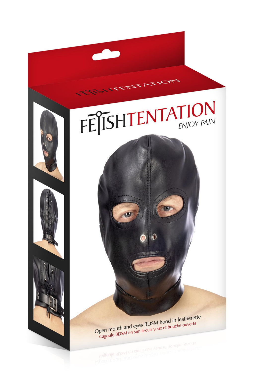 Капюшон для БДСМ з відкритими очима і ротом Fetish Tentation Open mouth and