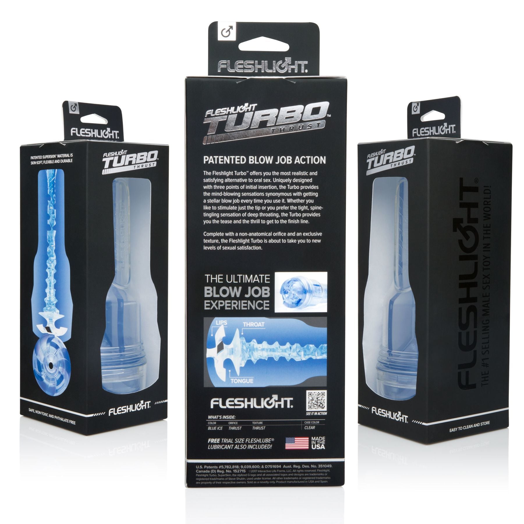 Мастурбатор Fleshlight Turbo Thrust Blue Ice імітатор мінету