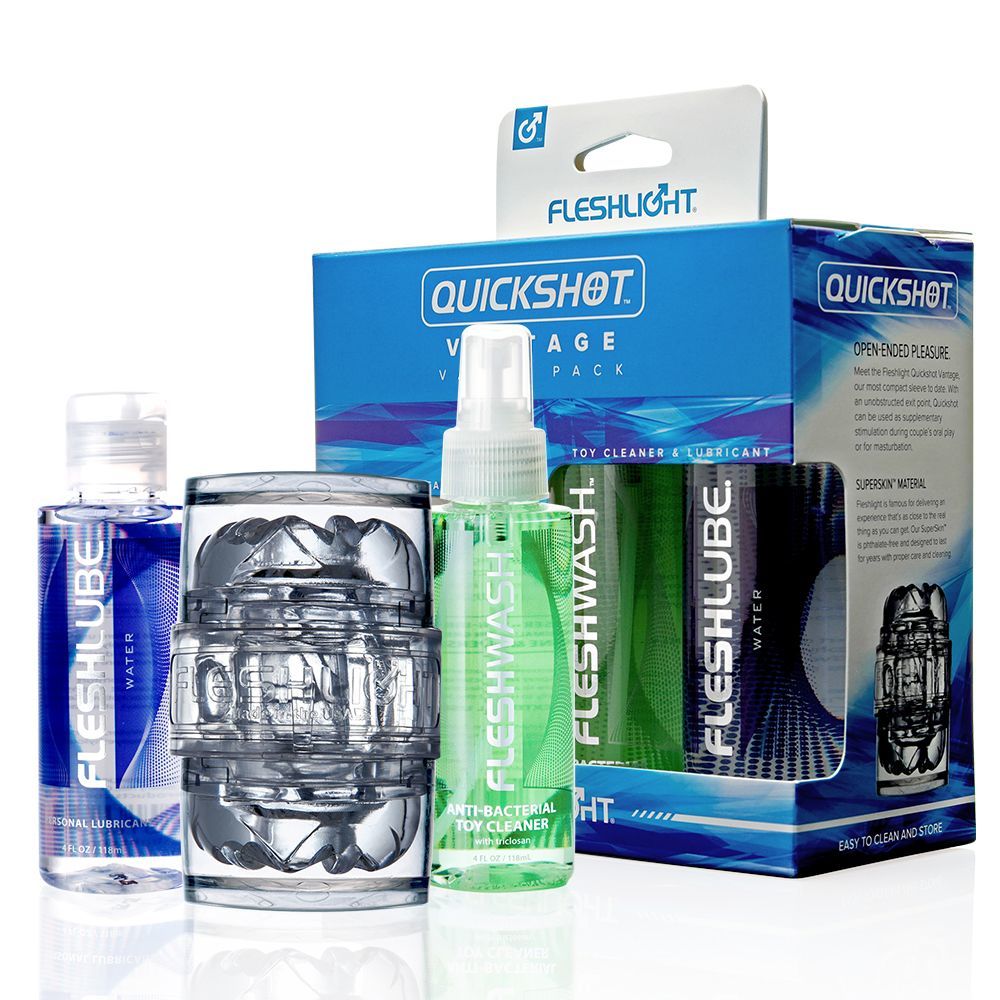 Мастурбатор Fleshlight Quickshot Vantage Value Pack змазка і засіб для чищення
