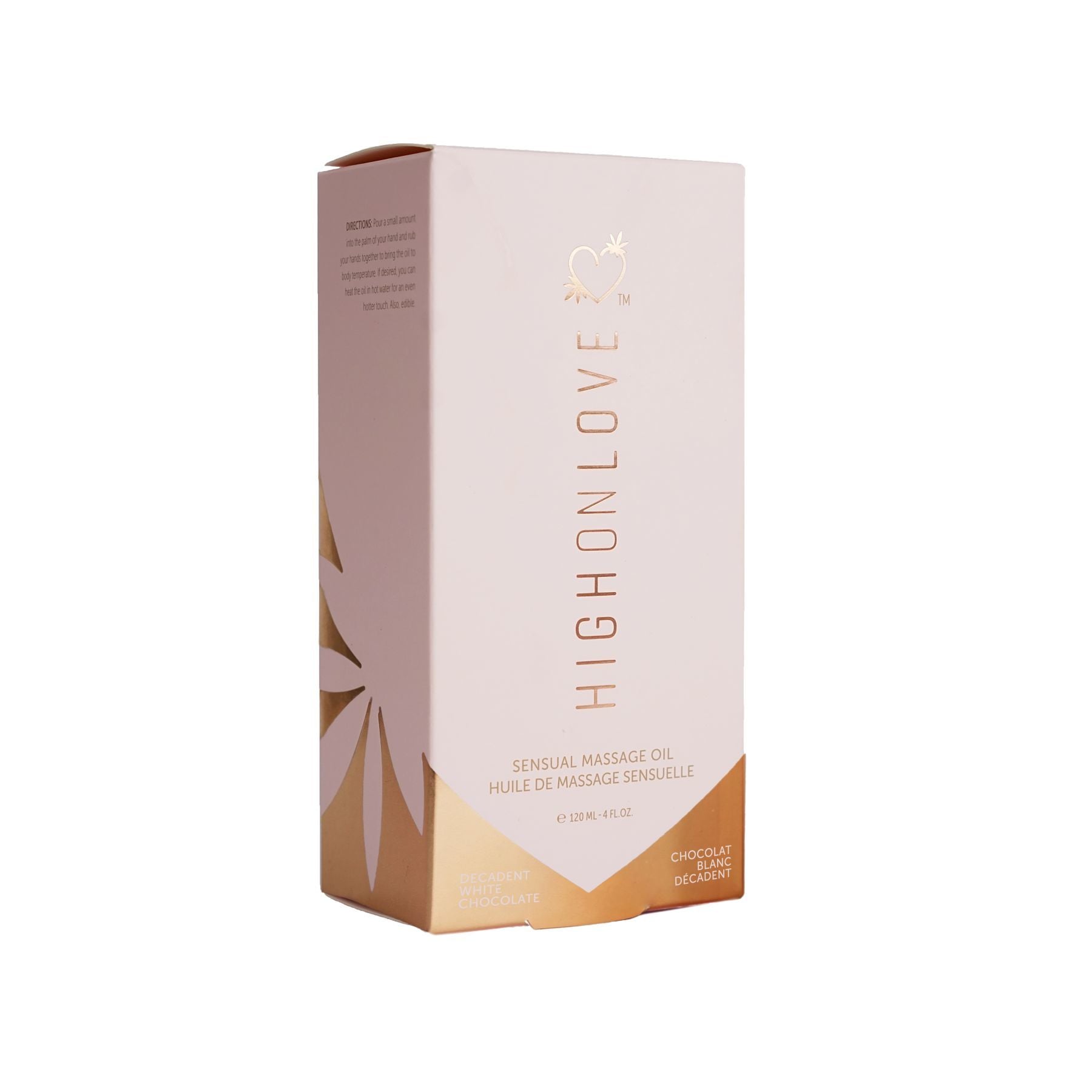 Масажна олія HighOnLove Massage Oil - Decadent White Chocolate з маслом насіння конопель