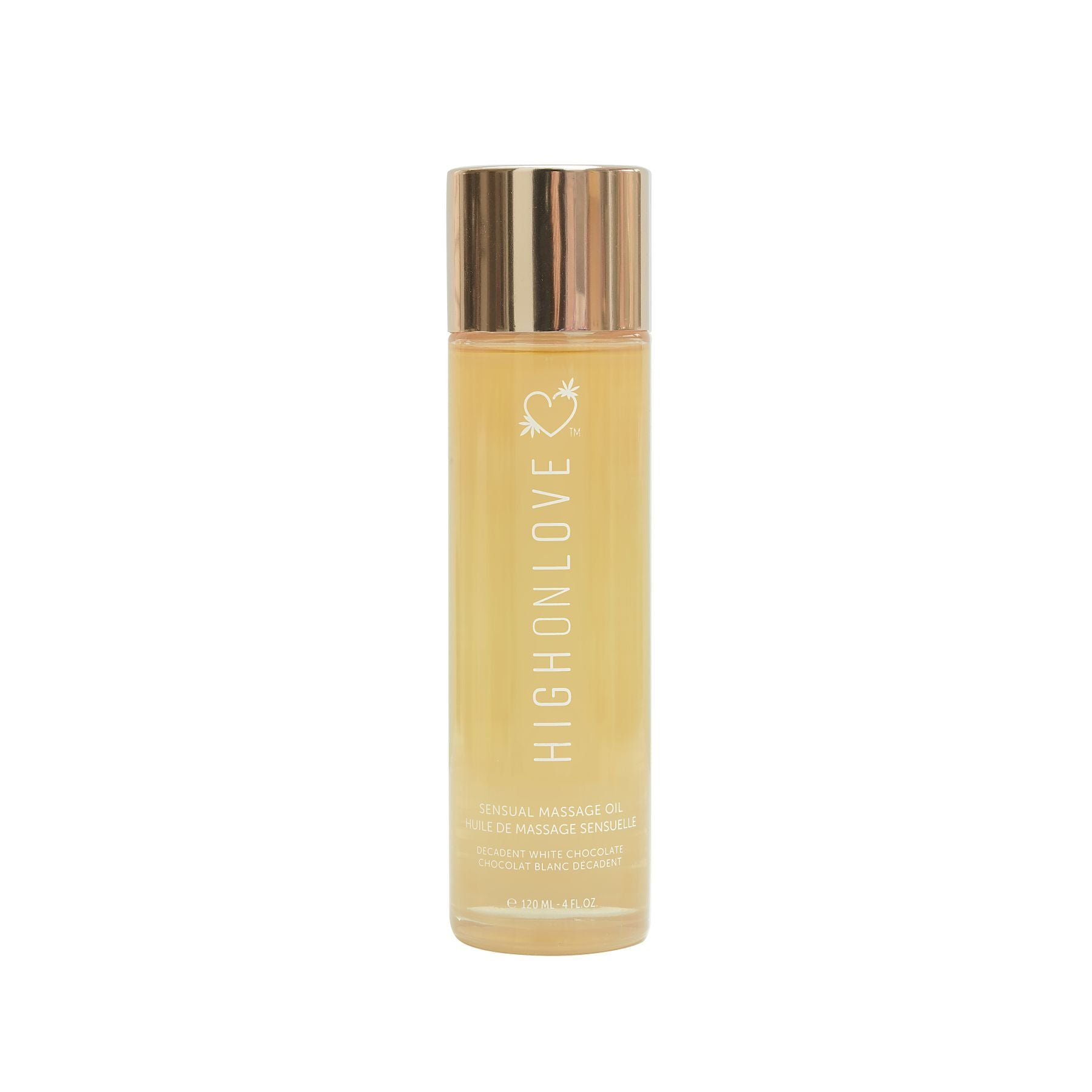 Масажна олія HighOnLove Massage Oil - Decadent White Chocolate з маслом насіння конопель