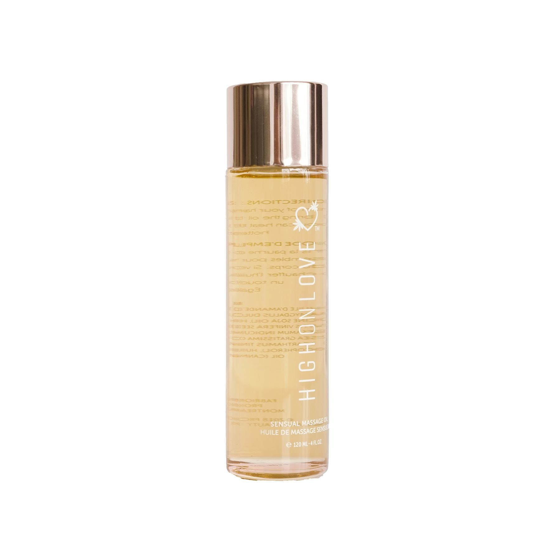 Масажна олія HighOnLove Massage Oil - Strawberry & Champagne з маслом насіння конопель