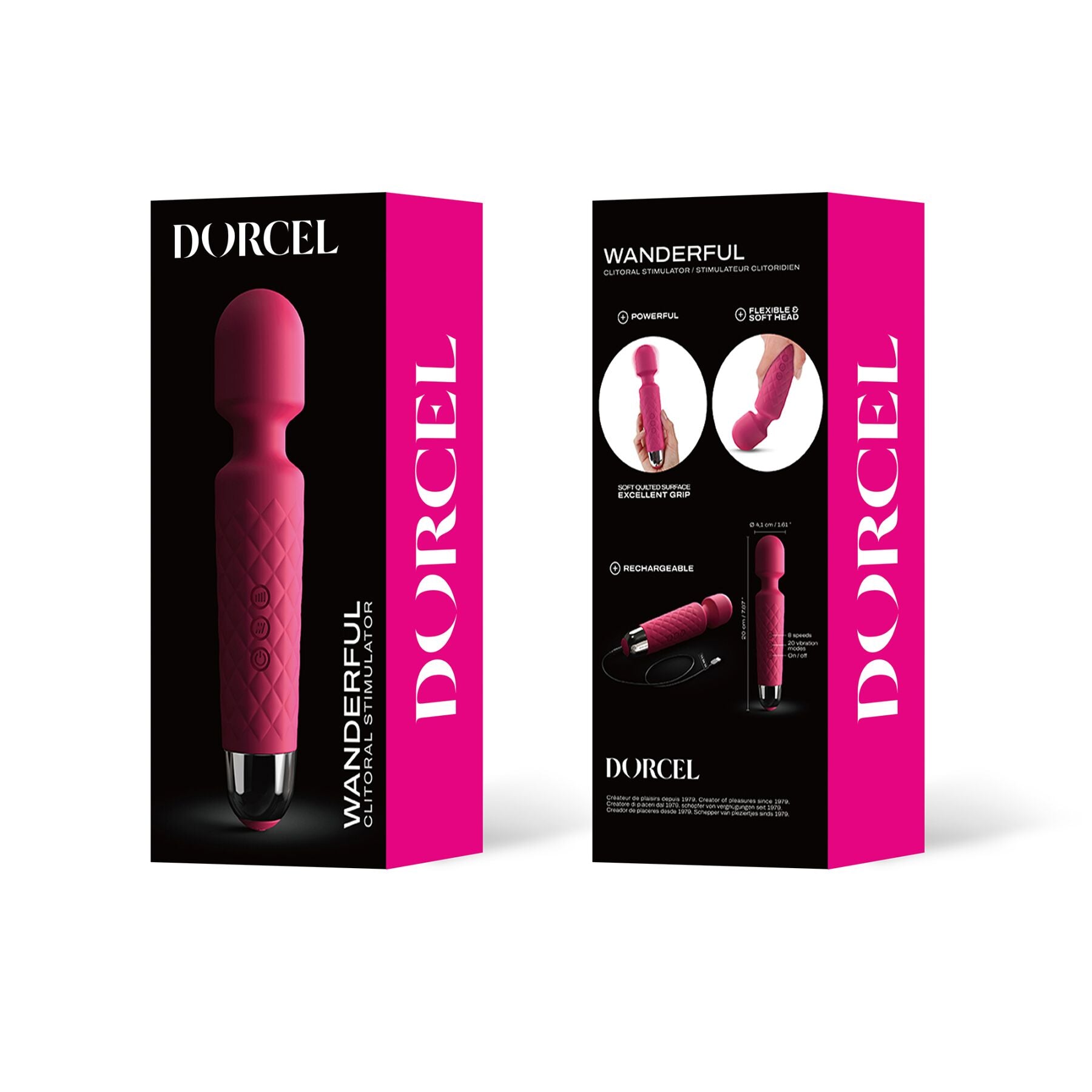 Мінівібромасажер Dorcel Wand Wanderful Magenta потужний