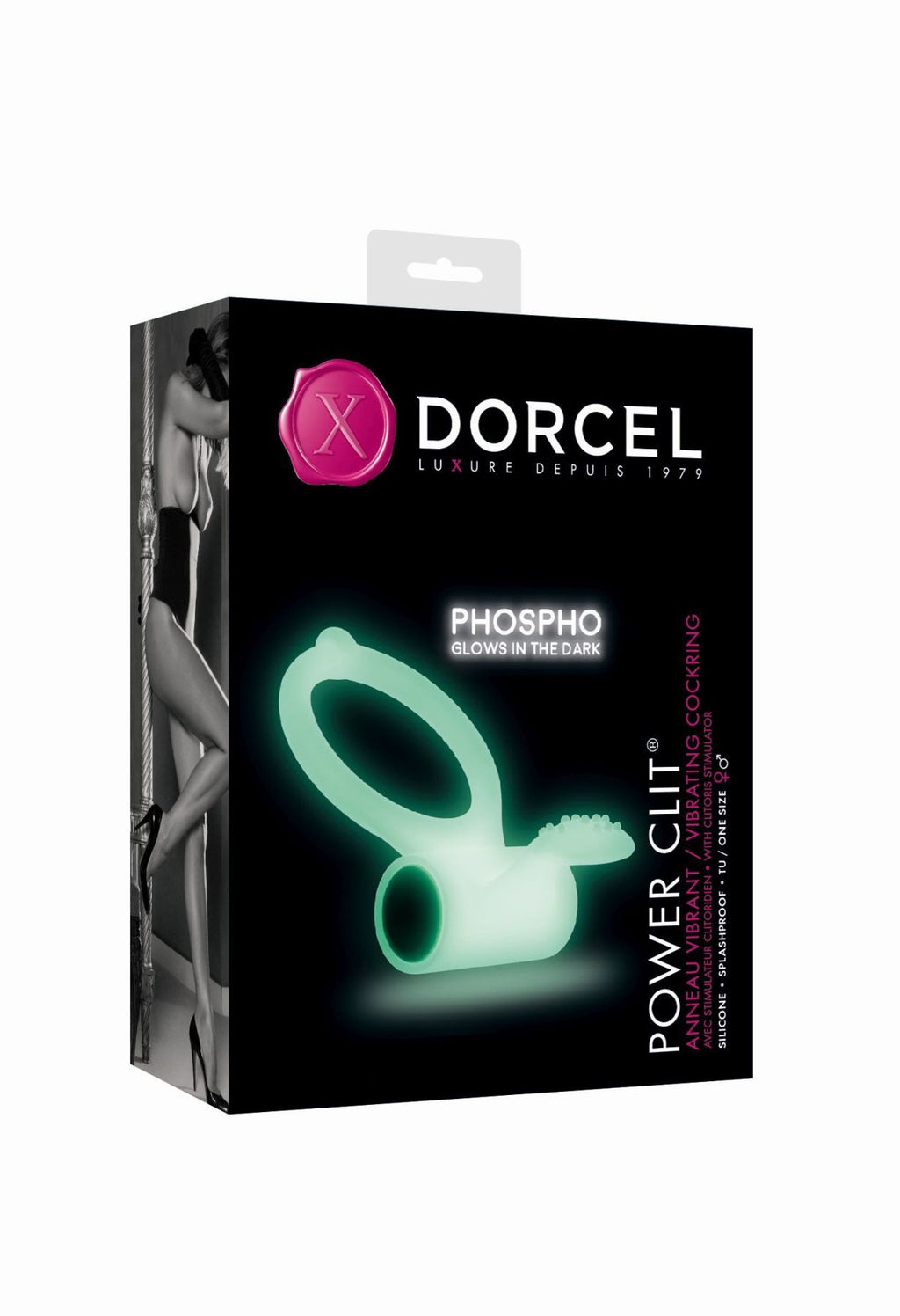 Ерекційне кільце Dorcel Power Clit White PHOSPHO з вібрацією
