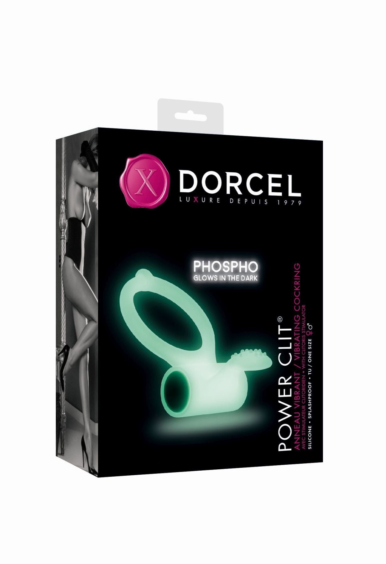 Ерекційне кільце Dorcel Power Clit White PHOSPHO з вібрацією