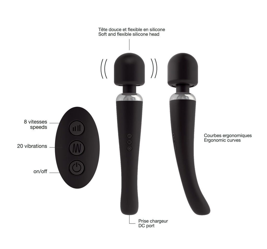 Потужний вібромасажер Dorcel Megawand Black перезаряджуваний