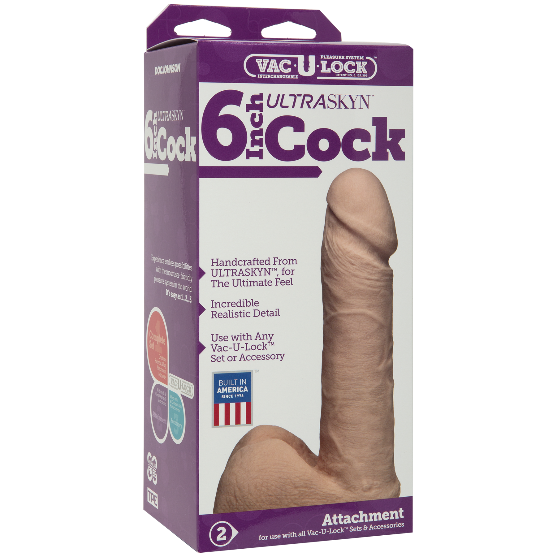 Фалоімітатор Doc Johnson Vac-U-Lock - 6 Inch ULTRASKYN Cock