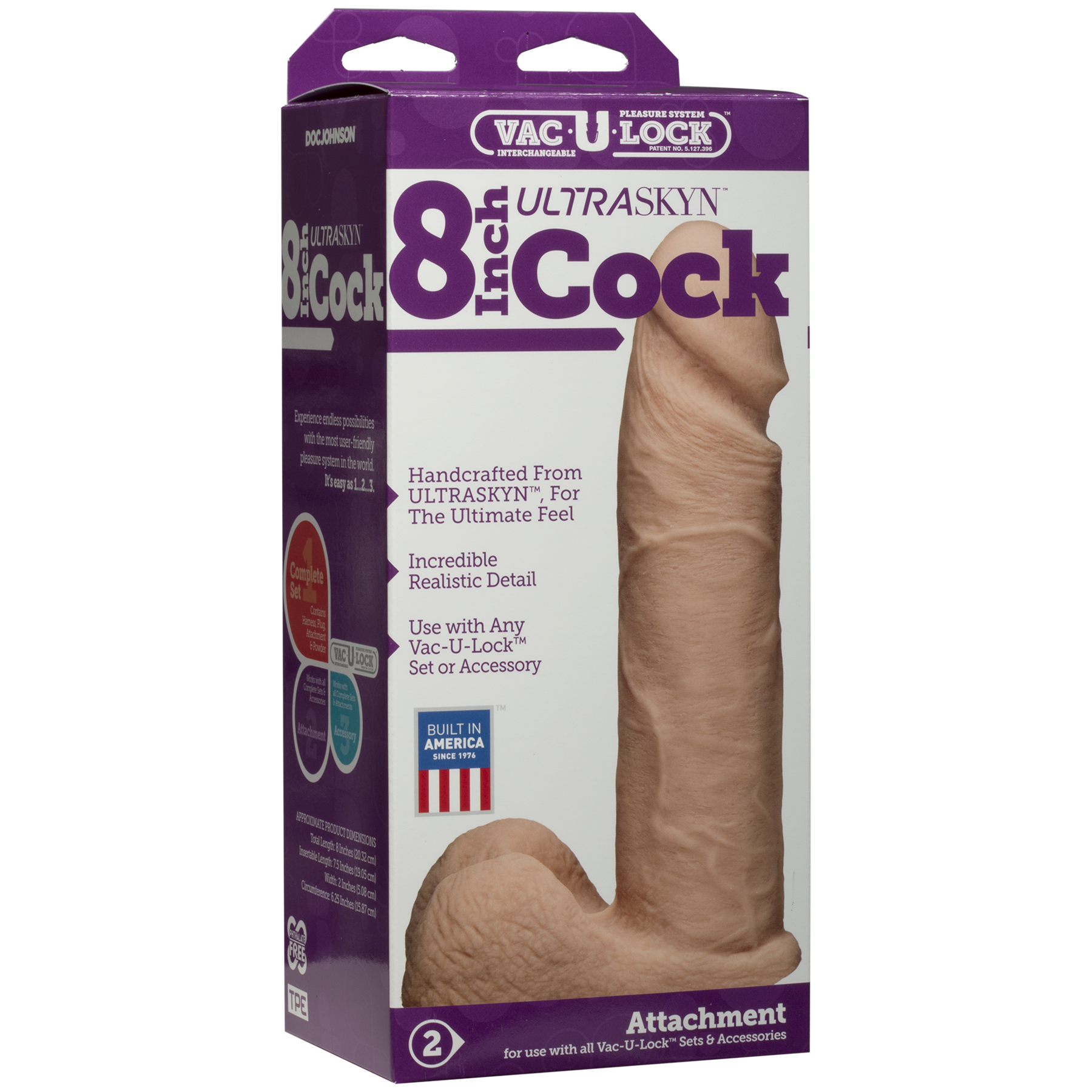 Фалоімітатор Doc Johnson Vac-U-Lock - 8 Inch ULTRASKYN Cock