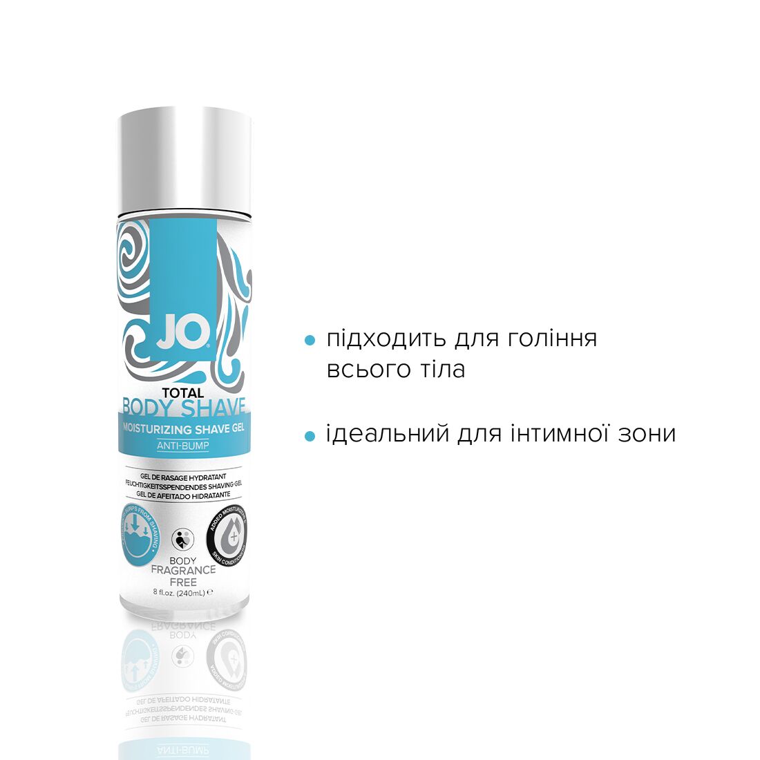 Гель для гоління JO TOTAL BODY - Anti-bump Intimate Shaving Gel зволожувальний