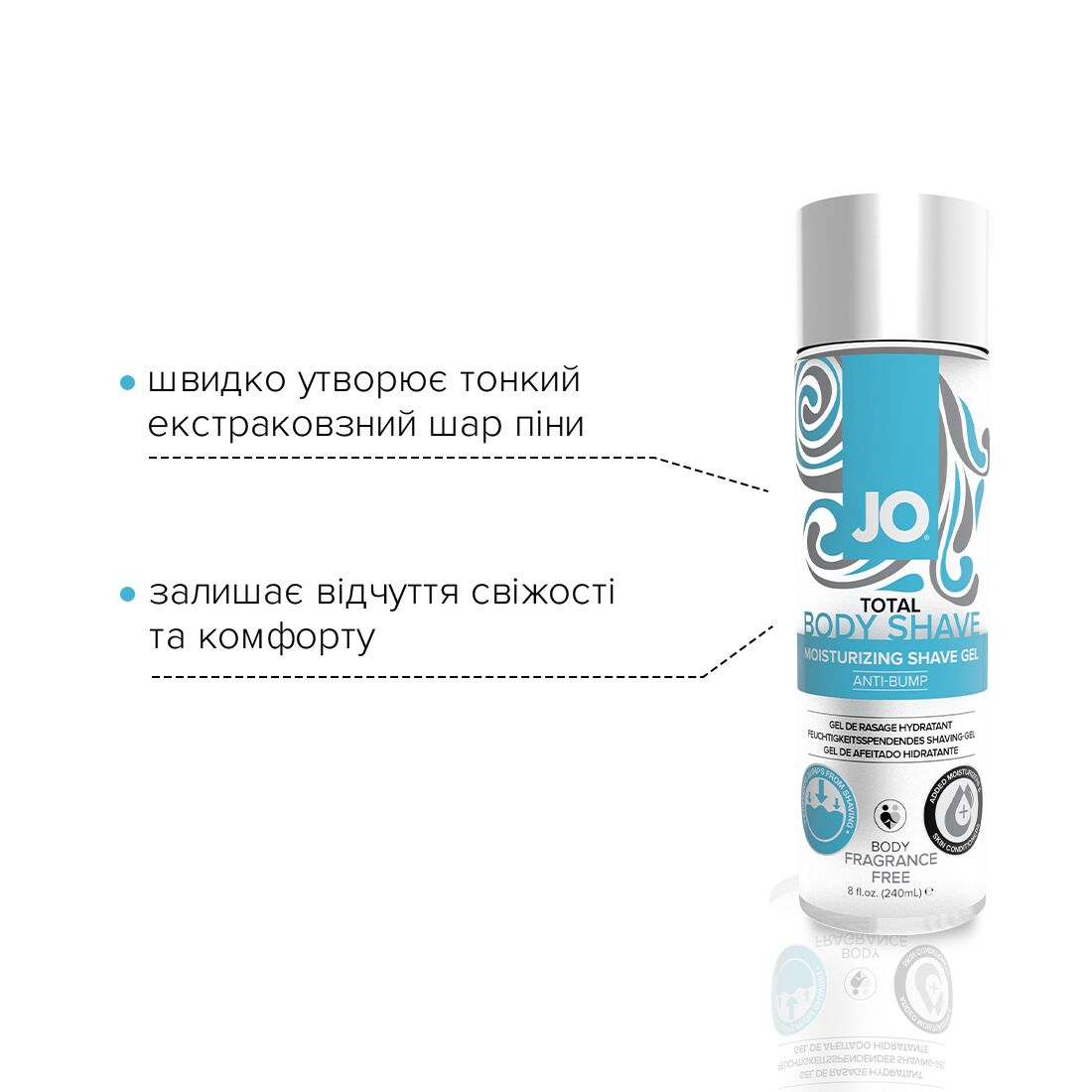 Гель для гоління JO TOTAL BODY - Anti-bump Intimate Shaving Gel зволожувальний