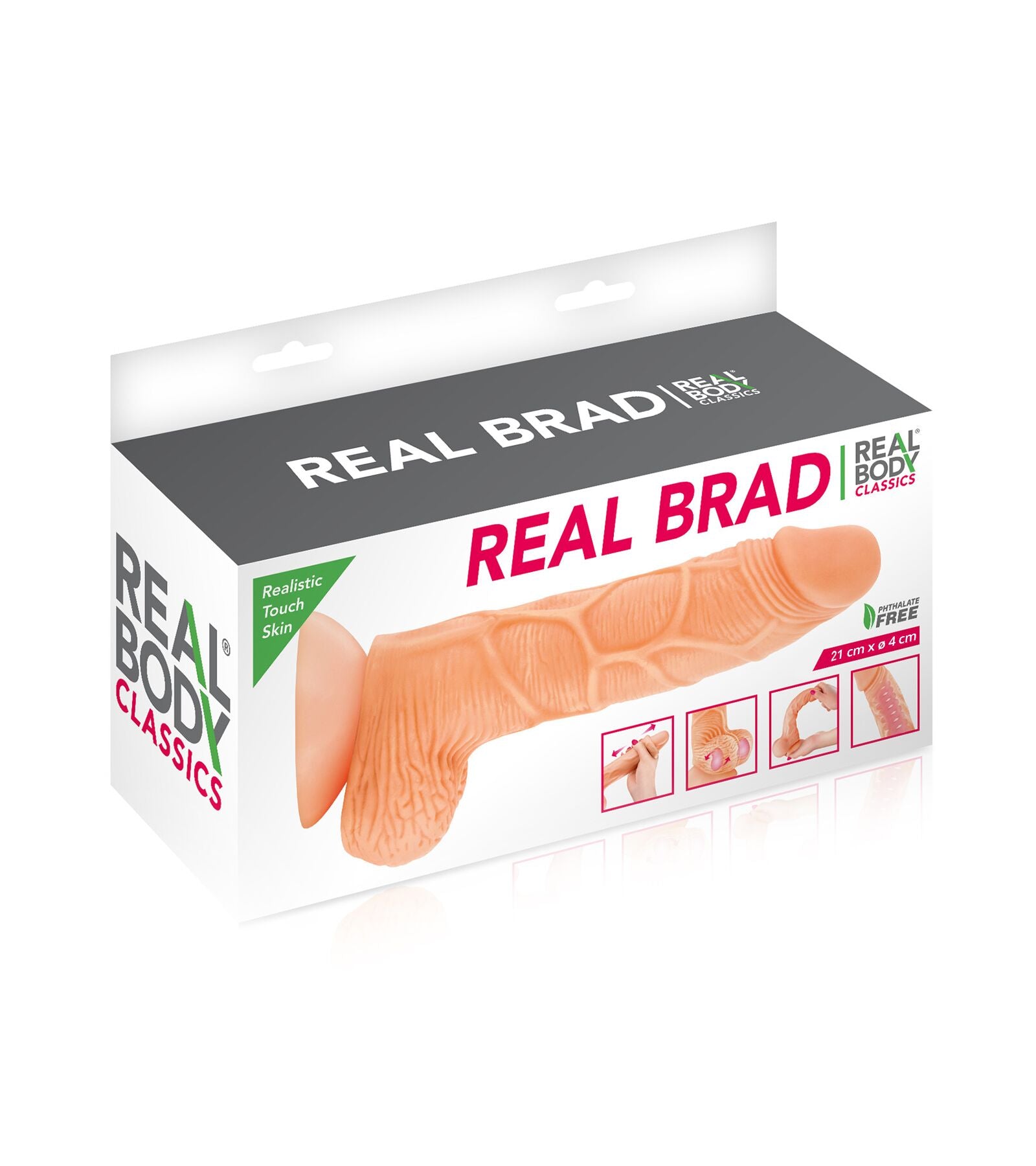 Фалоімітатор із рухомою крайньою плоттю Real Body Real Brad