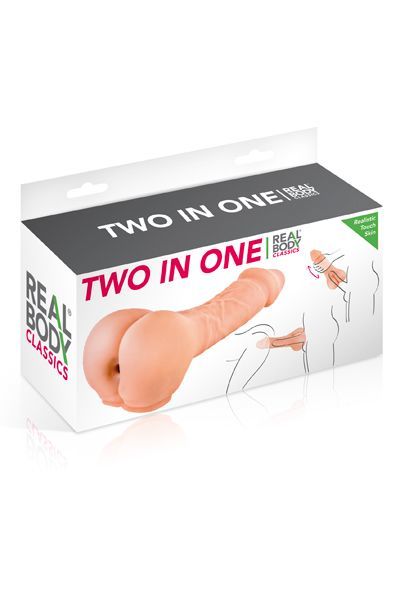 Насадка на член - мастурбатор 2в1 Real Body Two In One