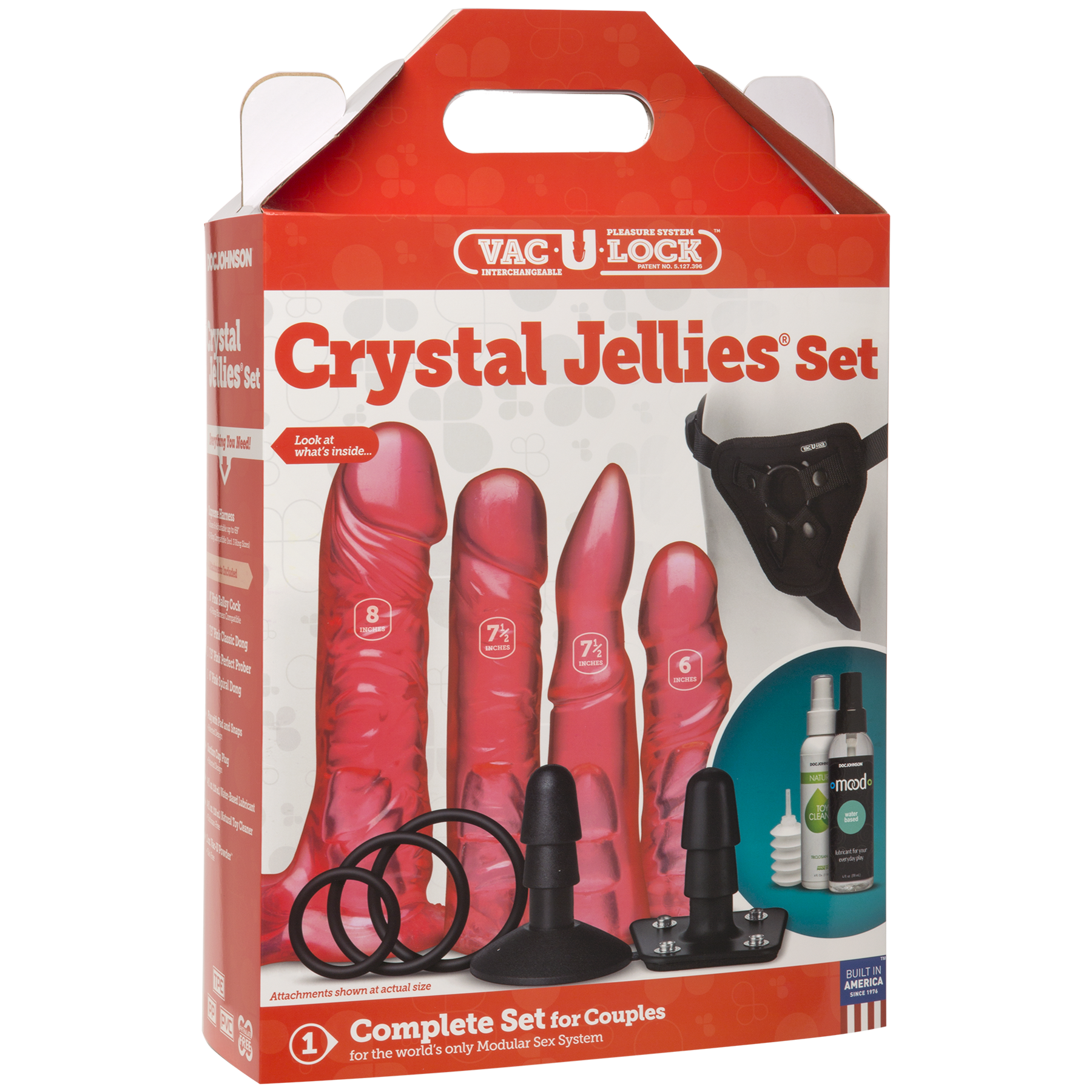 Набір для страпона Doc Johnson Vac-U-Lock Crystal Jellies
