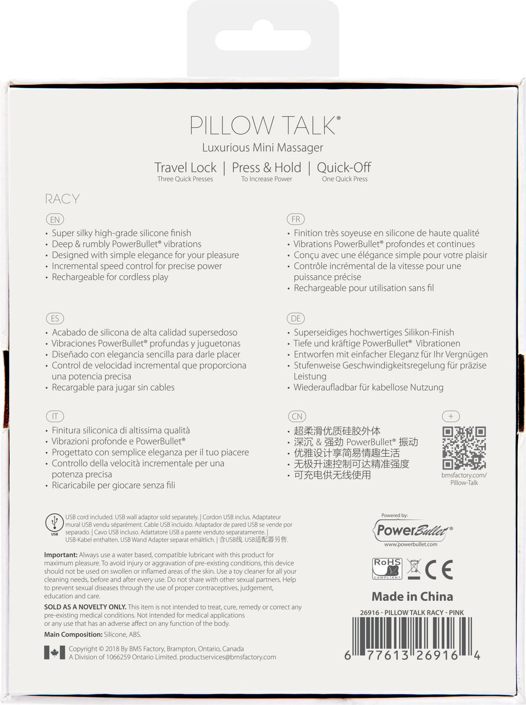 Розкішний вібратор Pillow Talk Racy з кристалом Swarovski для точки G
