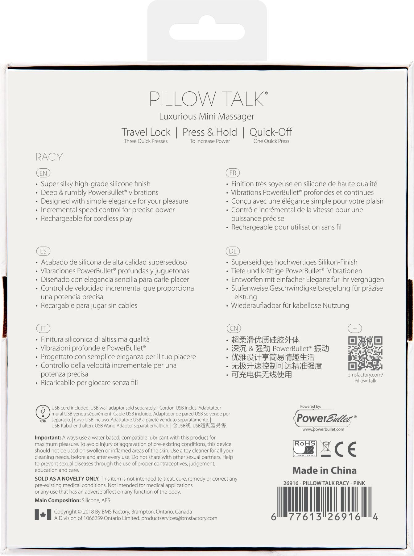 Розкішний вібратор Pillow Talk Racy з кристалом Swarovski для точки G