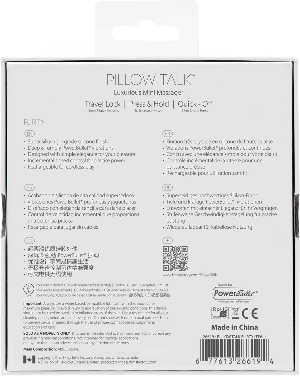 Розкішний вібратор PILLOW TALK Flirty з кристалом Swarovski