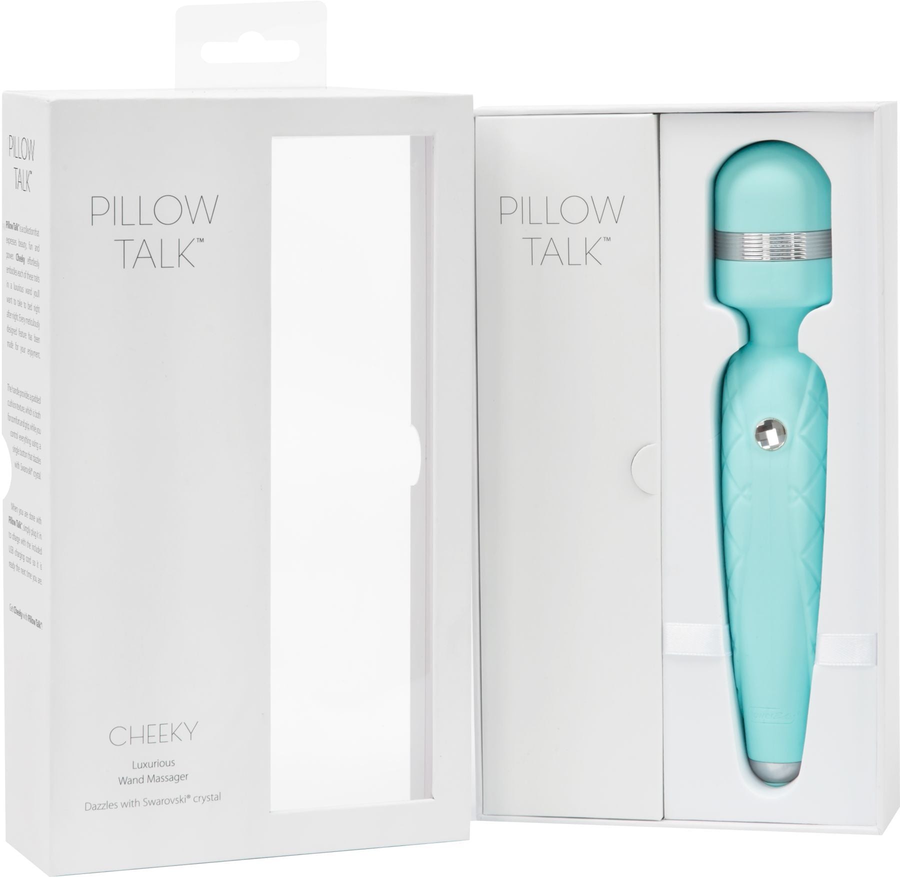 Розкішний вібромасажер PILLOW TALK Cheeky Teal з кристалом Swarovski