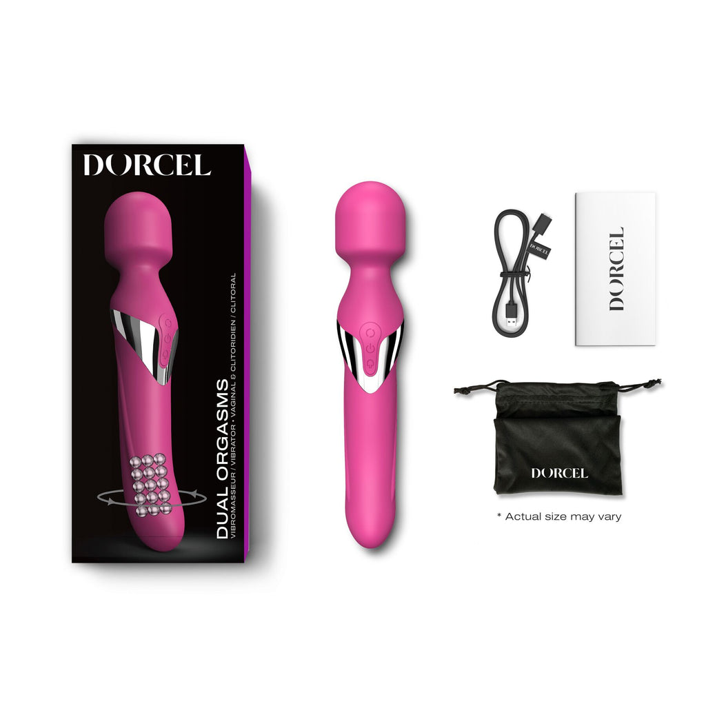 Вібромасажер 2в1 Dorcel Dual Orgasms класичний масажер і вібратор з перлинним масажем