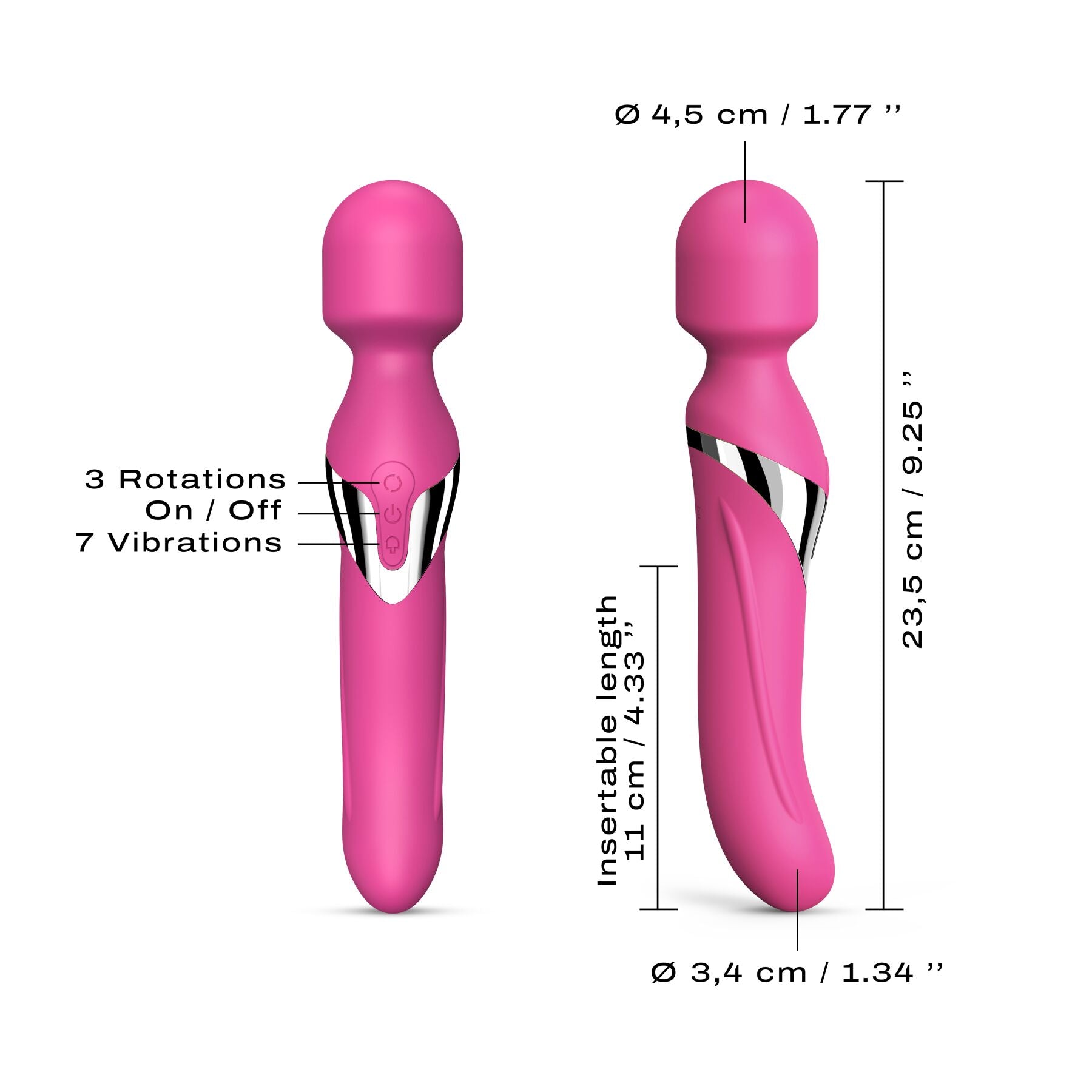 Вібромасажер 2в1 Dorcel Dual Orgasms класичний масажер і вібратор з перлинним масажем