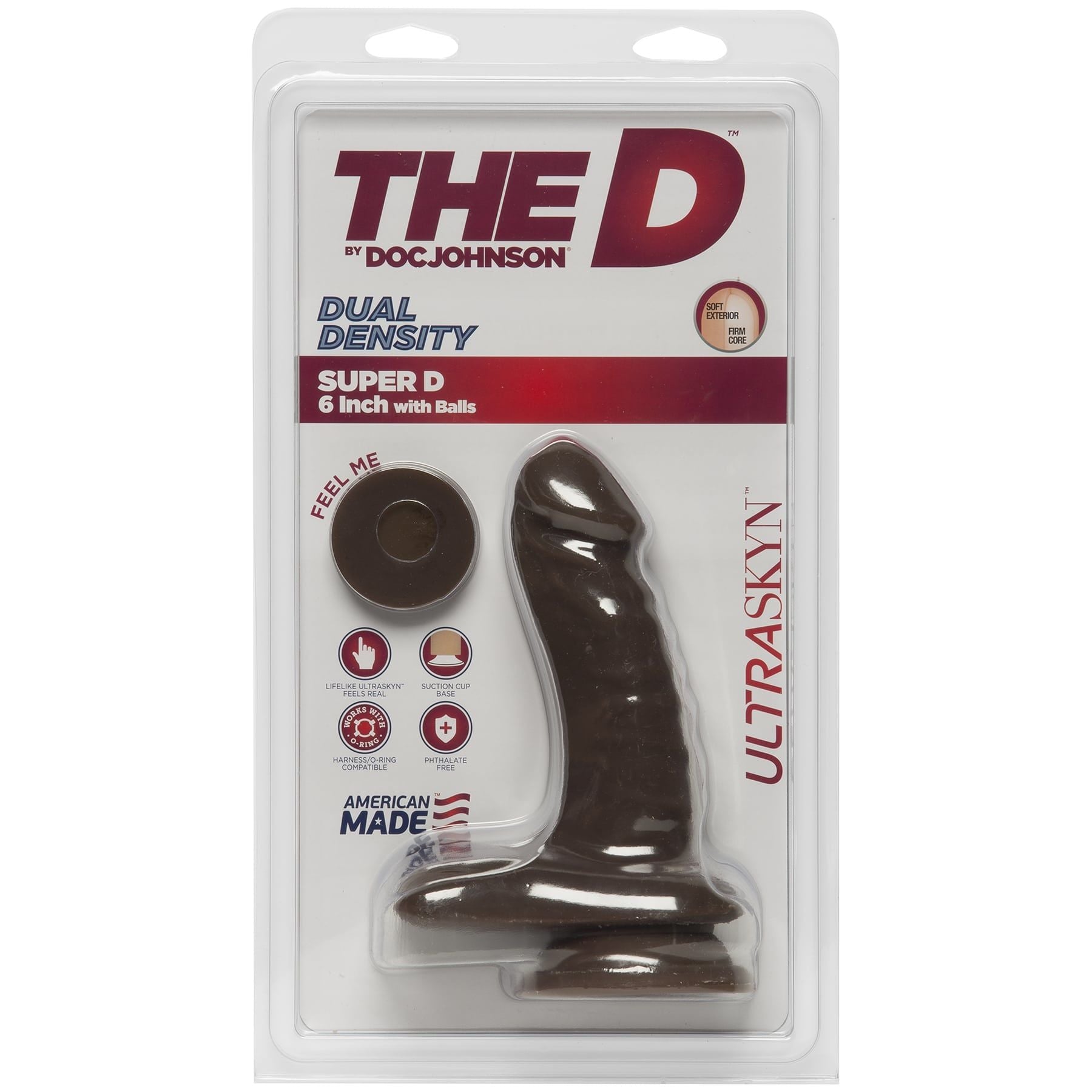 Фалоімітатор Doc Johnson The D - Super D - 6 Inch With Balls - ULTRASKYN
