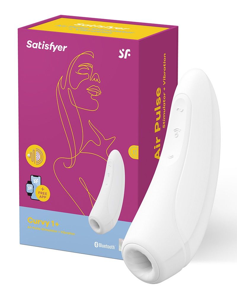 Вакуумний кліторальний стимулятор Satisfyer Curvy 1+ з керуванням через інтернет