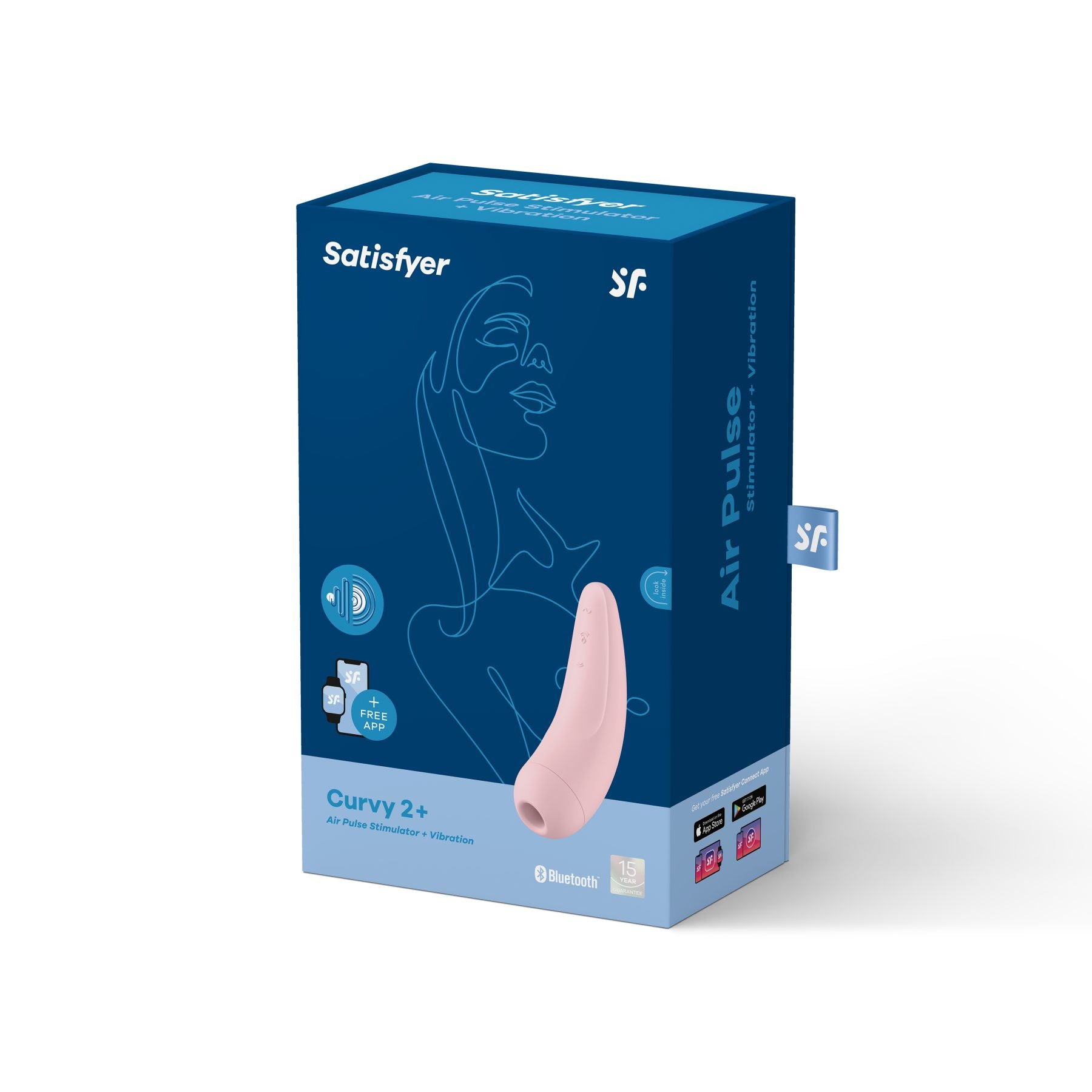 Вакуумний кліторальний стимулятор Satisfyer Curvy 2+ з керуванням через інтернет