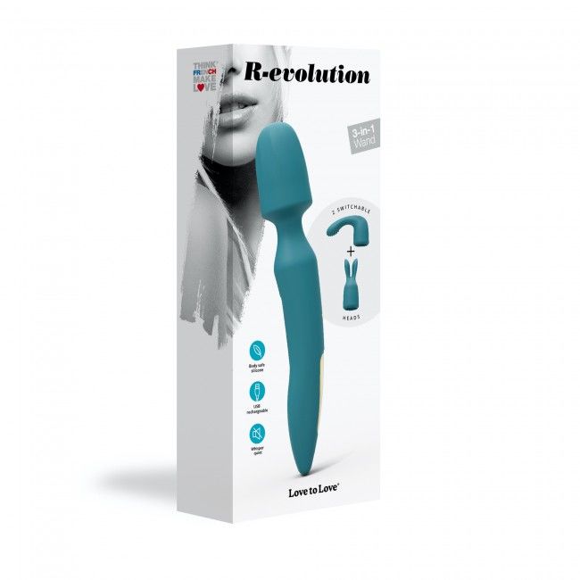Вібромасажер з двома насадками Love To Love R-EVOLUTION TEAL ME
