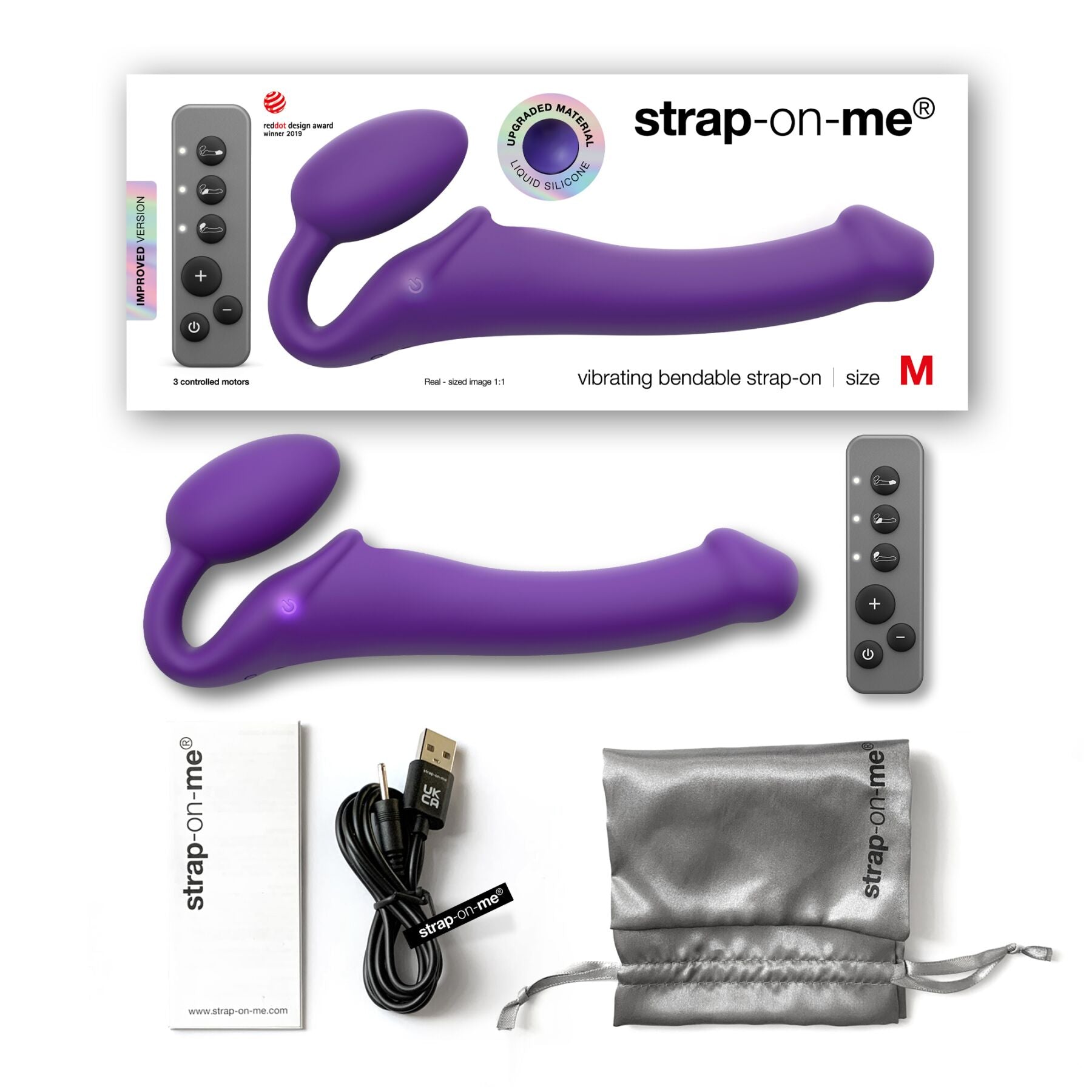 Безремінний страпон з вібрацією Strap-On-Me