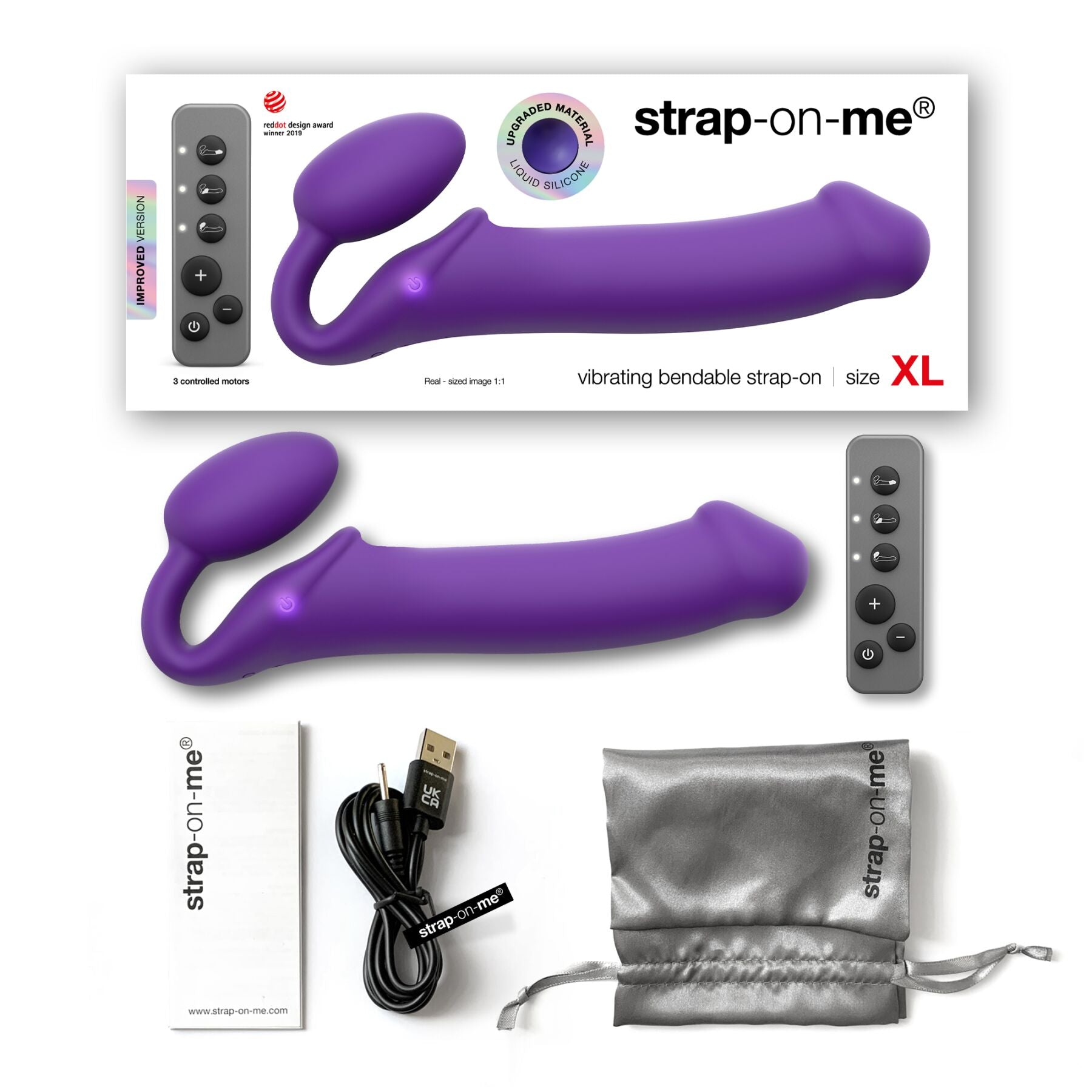 Безремінний страпон з вібрацією Strap-On-Me
