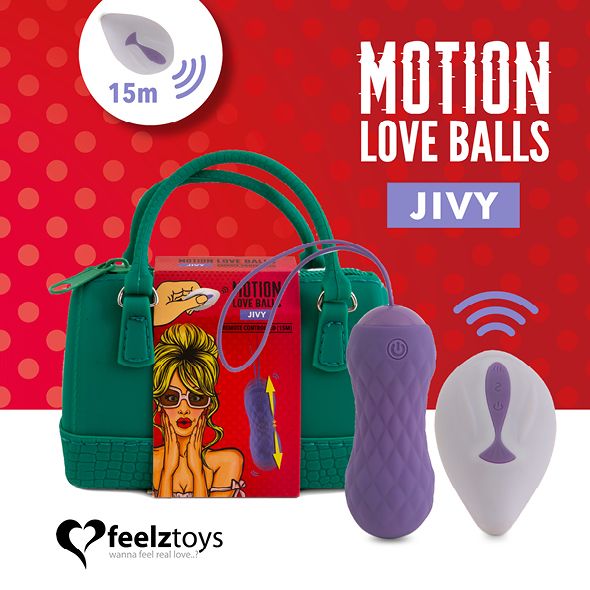 Вагінальні кульки з масажем і вібрацією FeelzToys Motion Love Balls Jivy з пультом ДК