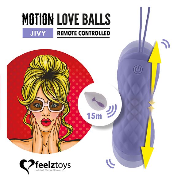 Вагінальні кульки з масажем і вібрацією FeelzToys Motion Love Balls Jivy з пультом ДК