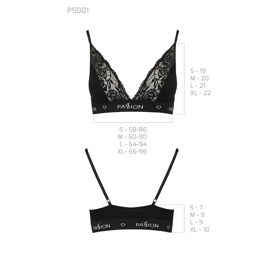 Еластичний топ з мереживом Passion PS001