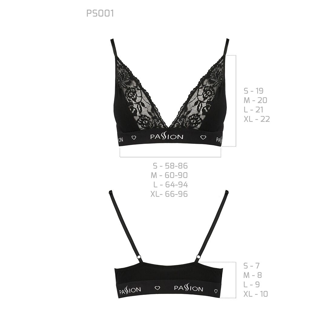 Еластичний топ з мереживом Passion PS001