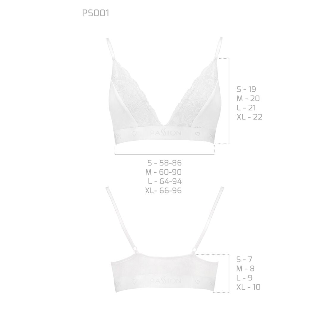 Еластичний топ з мереживом Passion PS001