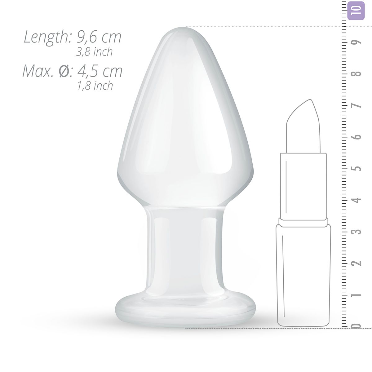 Скляна анальна пробка Gildo Glass Buttplug No.