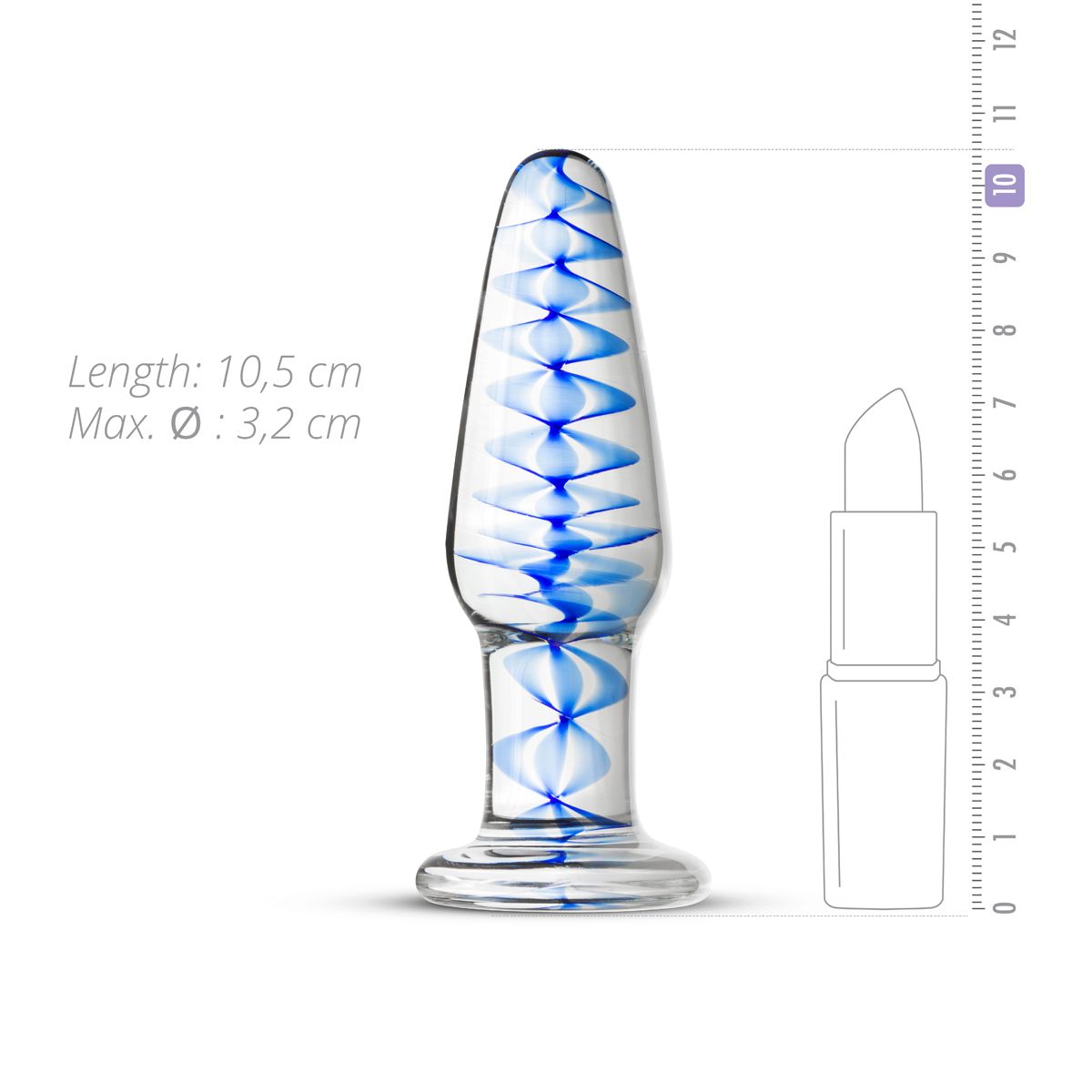 Скляна анальна пробка з внутрішньою спіраллю Gildo Glass Buttplug No.