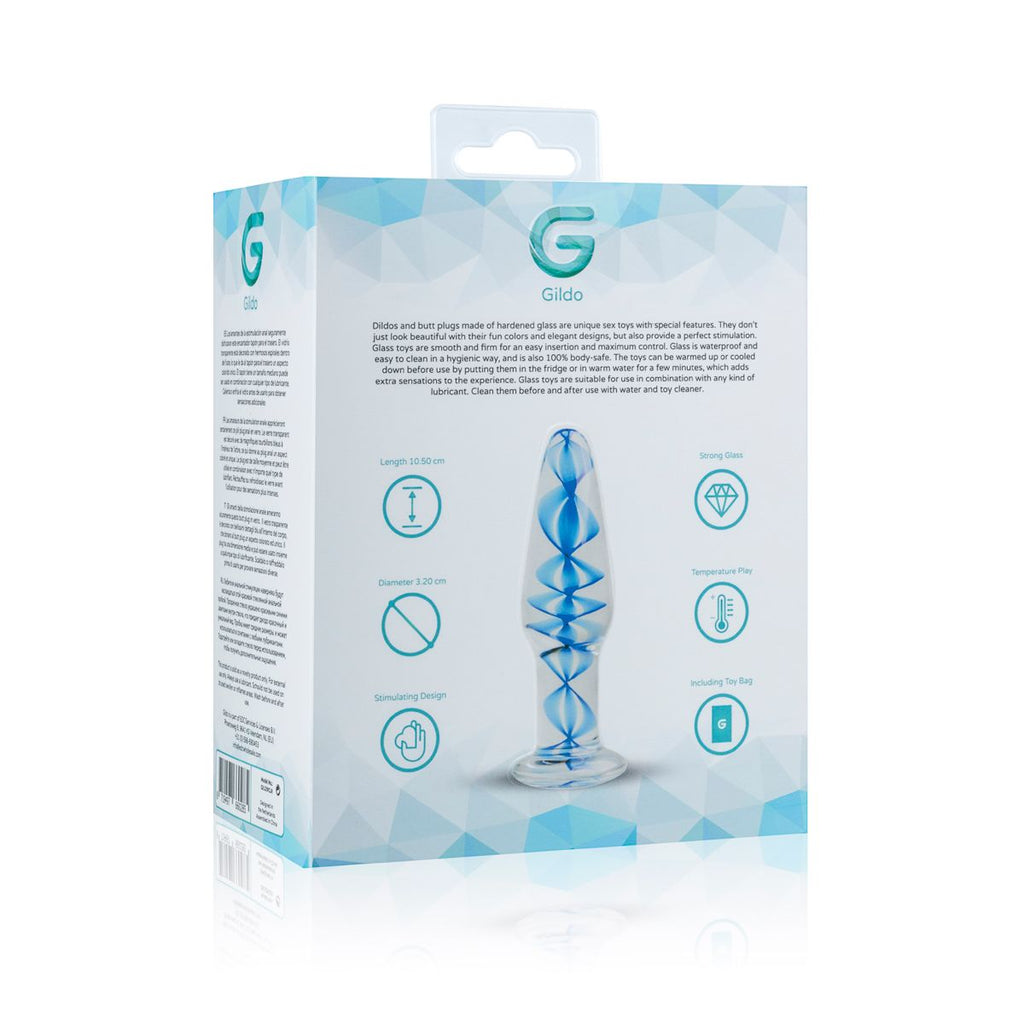 Скляна анальна пробка з внутрішньою спіраллю Gildo Glass Buttplug No.