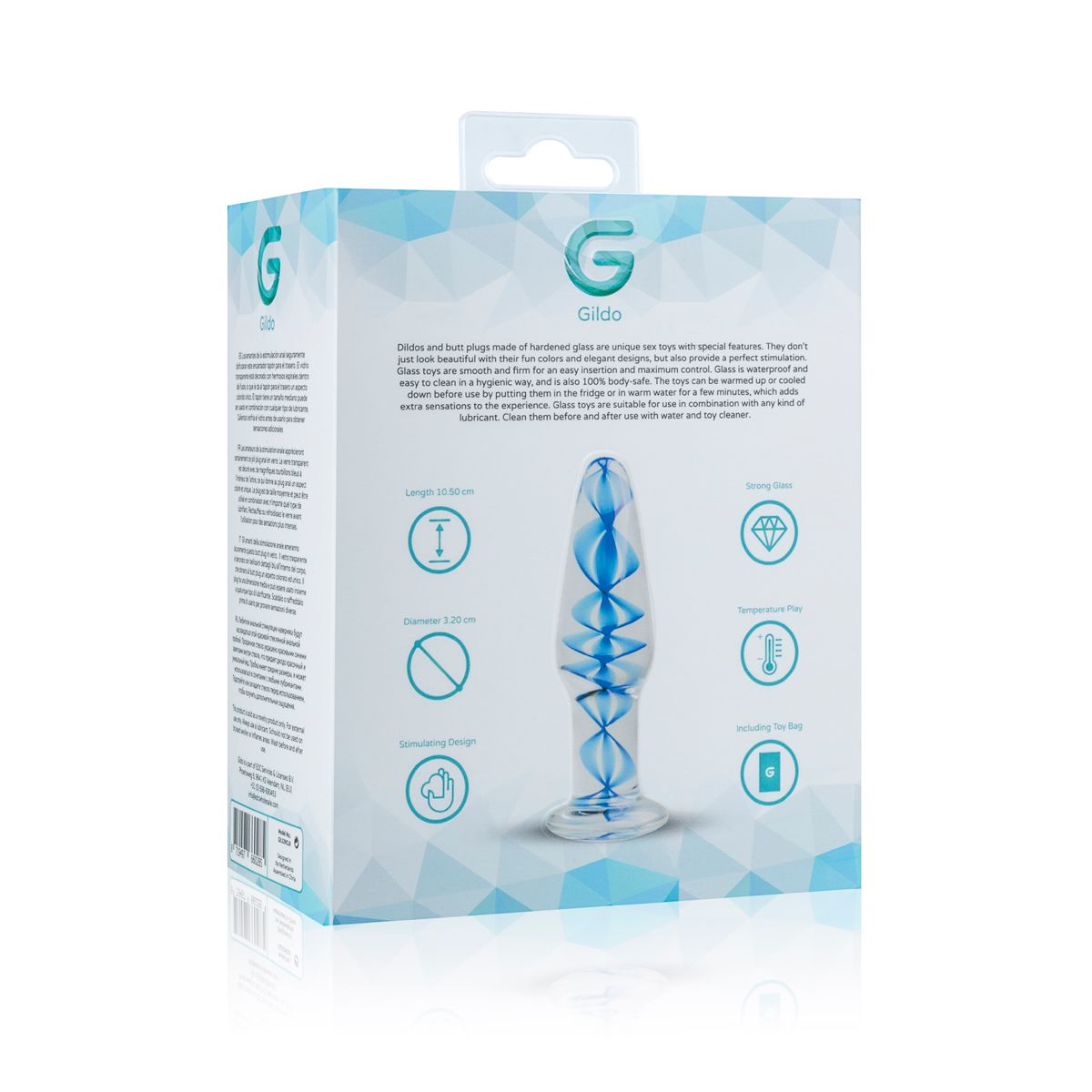 Скляна анальна пробка з внутрішньою спіраллю Gildo Glass Buttplug No.