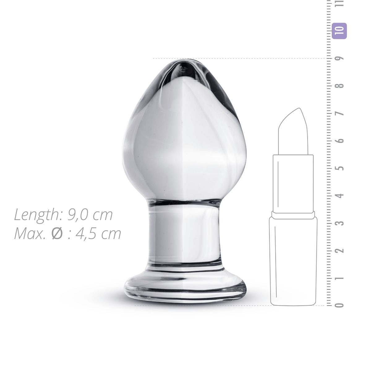 Скляна анальна пробка Gildo Glass Buttplug No.