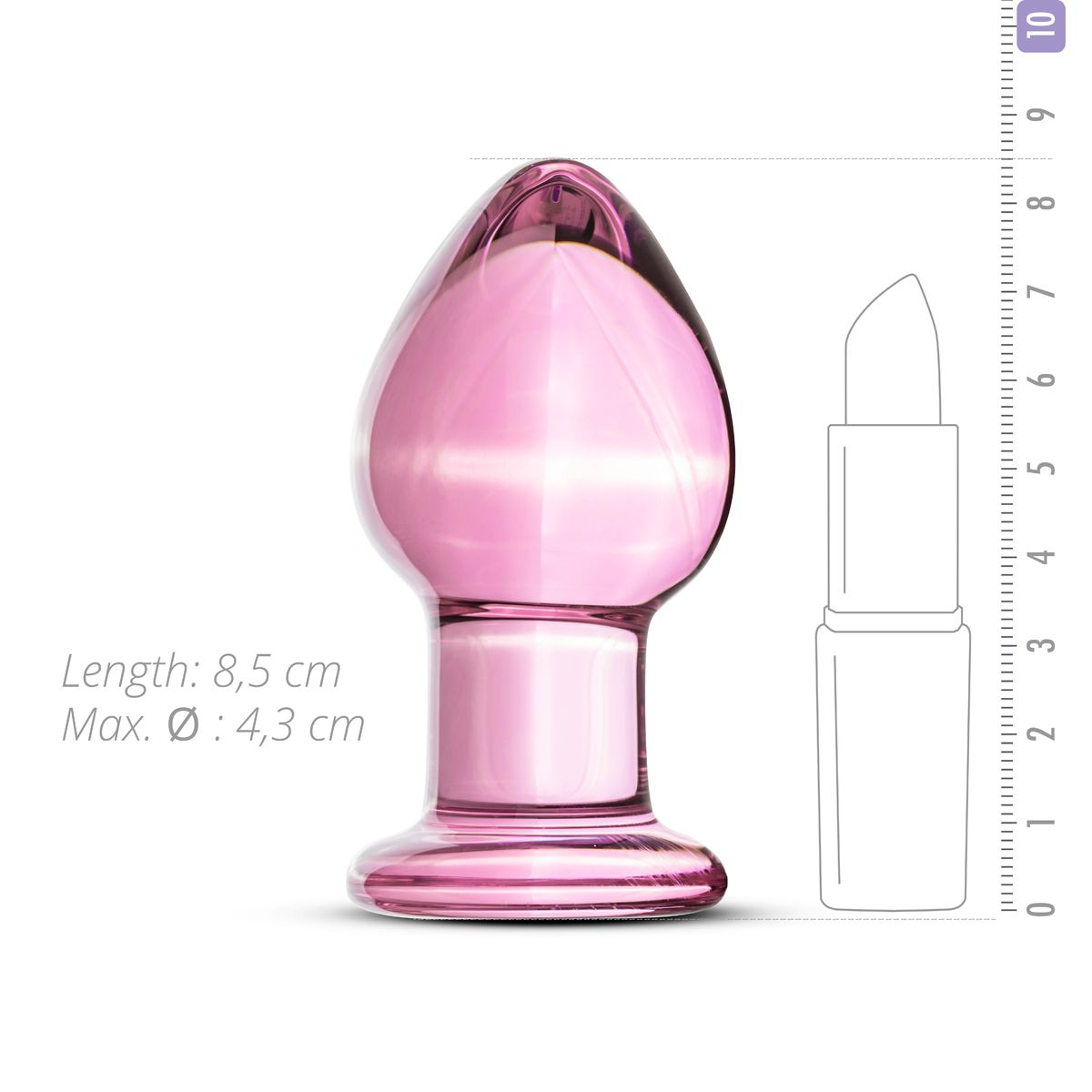 Рожева анальна пробка зі скла Gildo Glass Buttplug No.