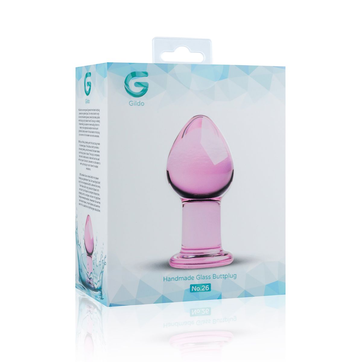 Рожева анальна пробка зі скла Gildo Glass Buttplug No.