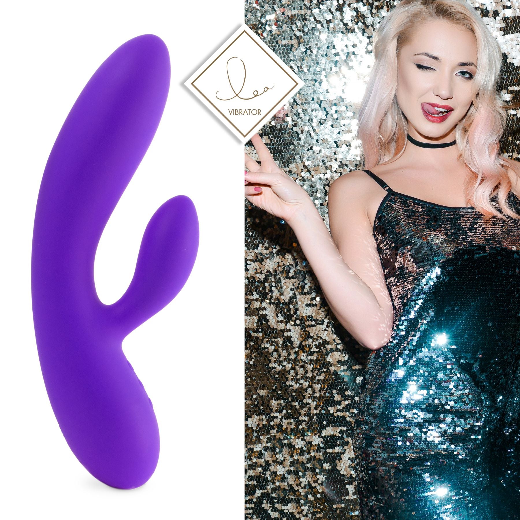 Гнучкий вібратор кролик з двома моторами FeelzToys Lea Rabbit Vibrator Medium