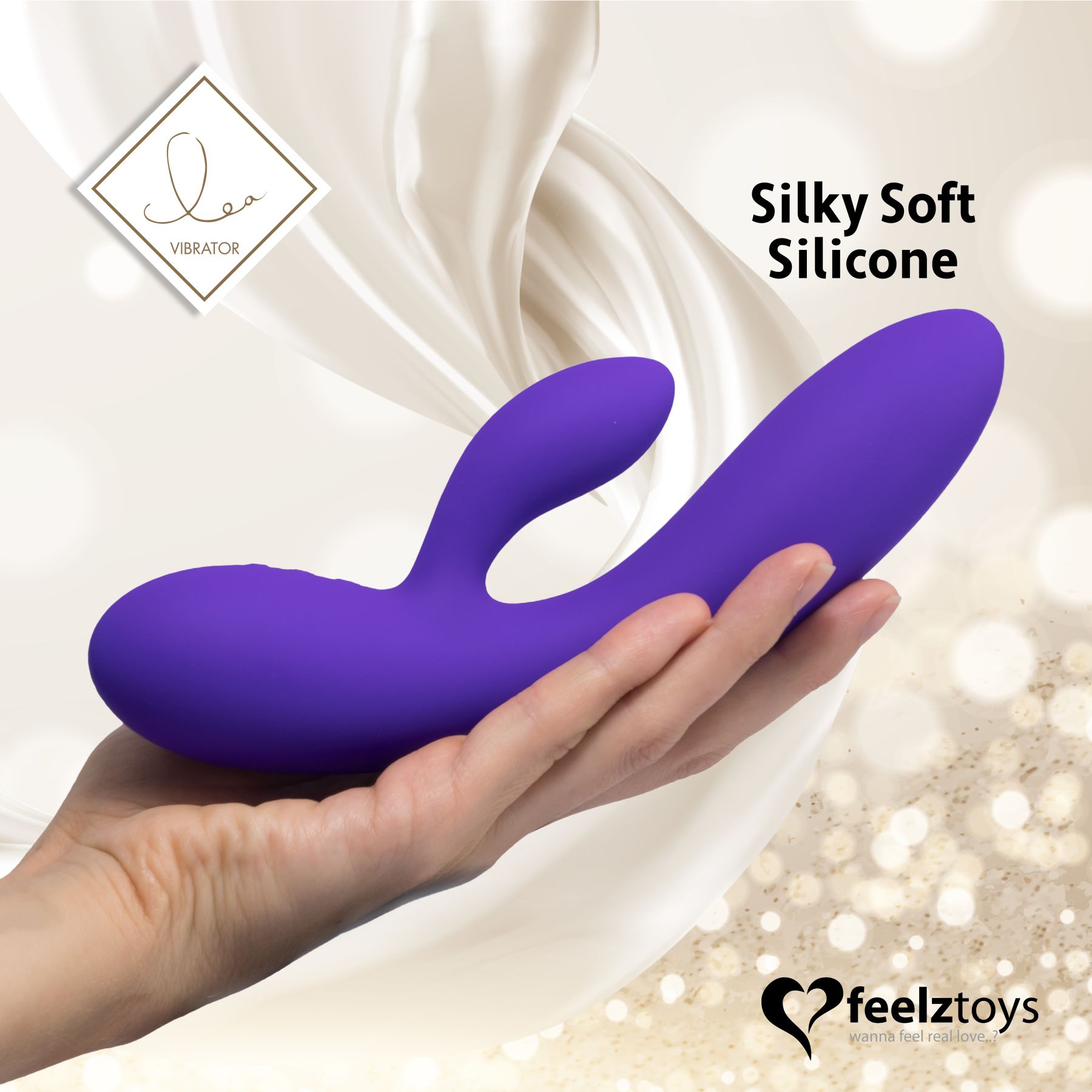 Гнучкий вібратор кролик з двома моторами FeelzToys Lea Rabbit Vibrator Medium