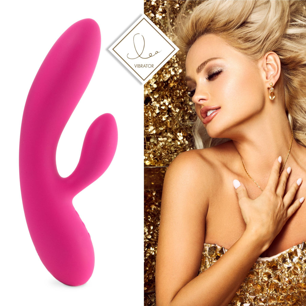 Гнучкий вібратор кролик з двома моторами FeelzToys Lea Rabbit Vibrator Rubine