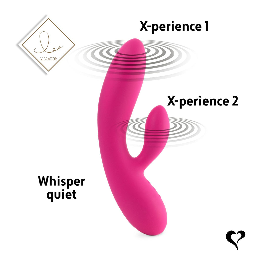 Гнучкий вібратор кролик з двома моторами FeelzToys Lea Rabbit Vibrator Rubine
