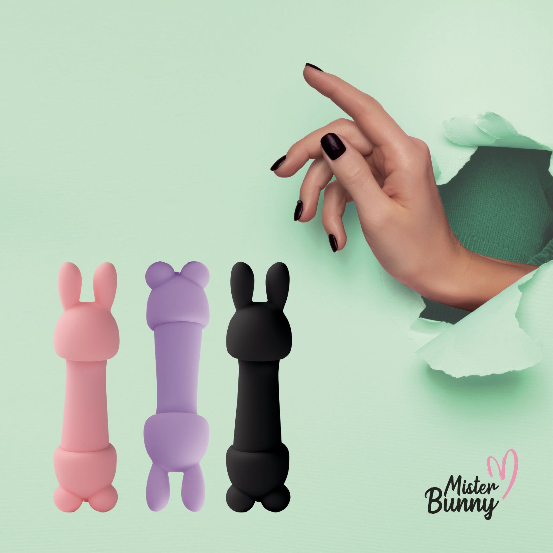 Мінівібратор FeelzToys Mister Bunny з двома насадками