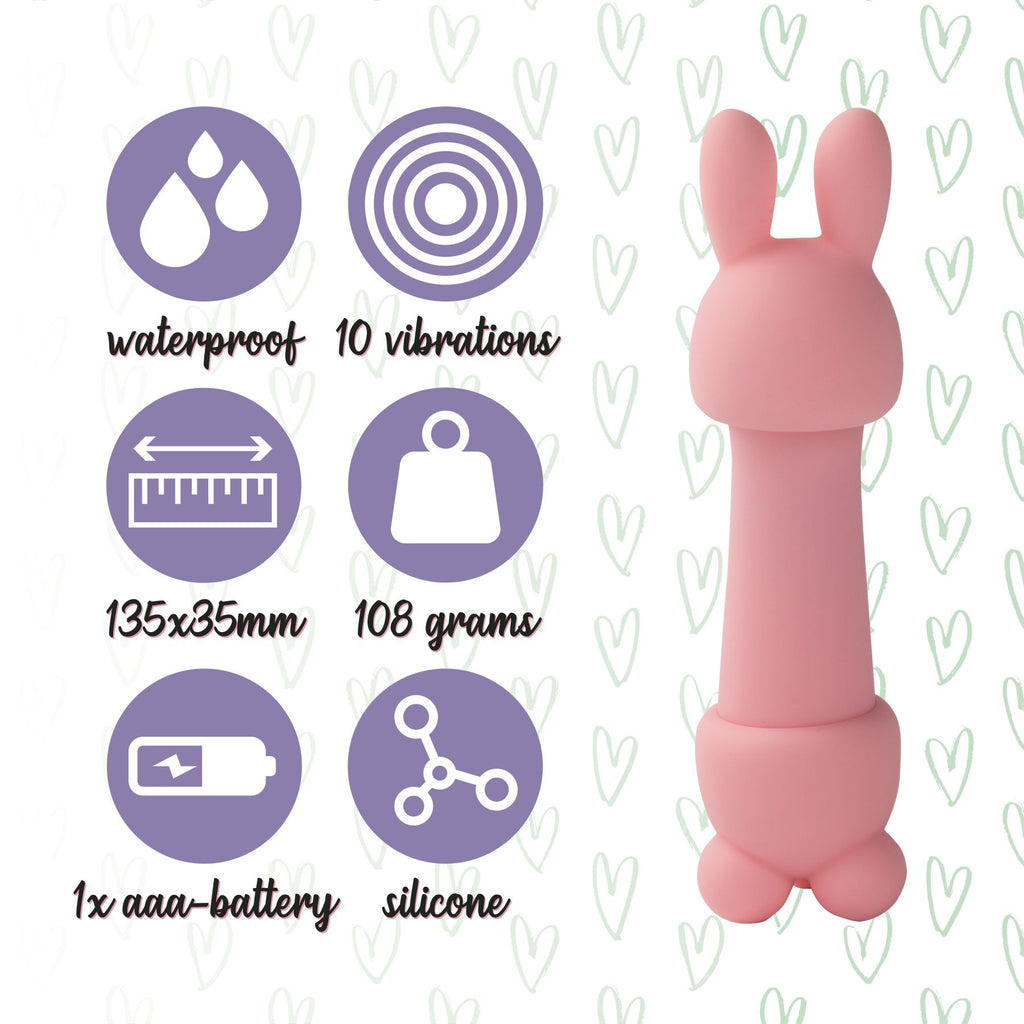 Мінівібратор FeelzToys Mister Bunny з двома насадками