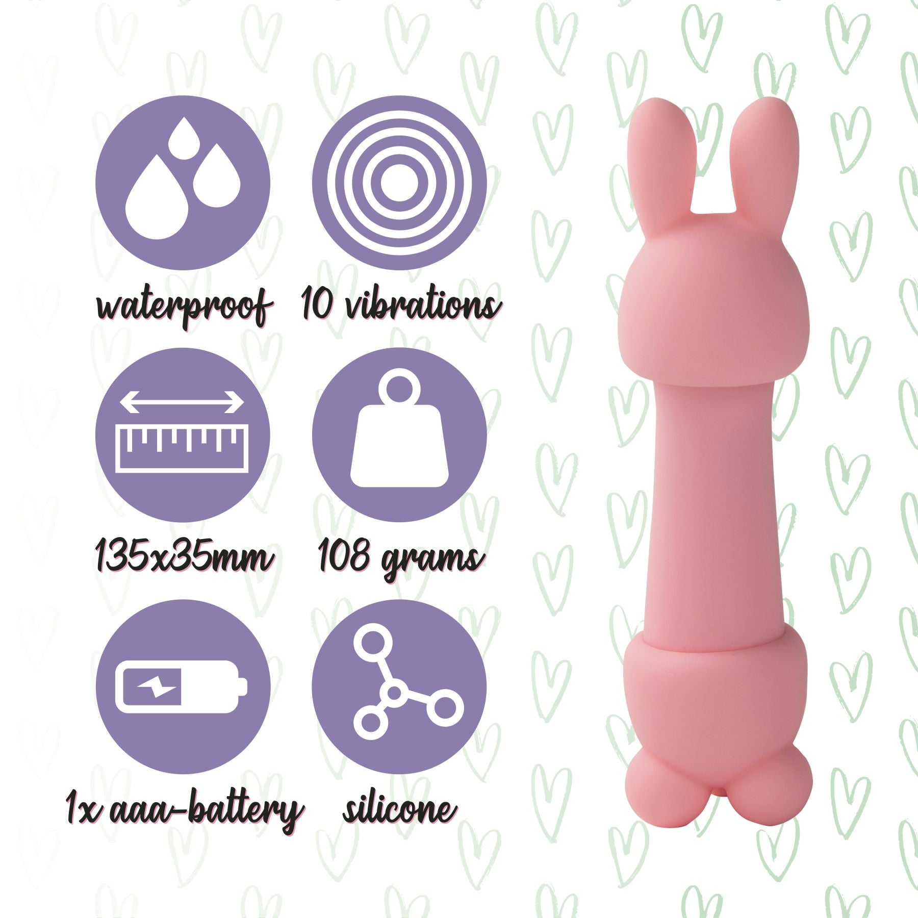 Мінівібратор FeelzToys Mister Bunny з двома насадками