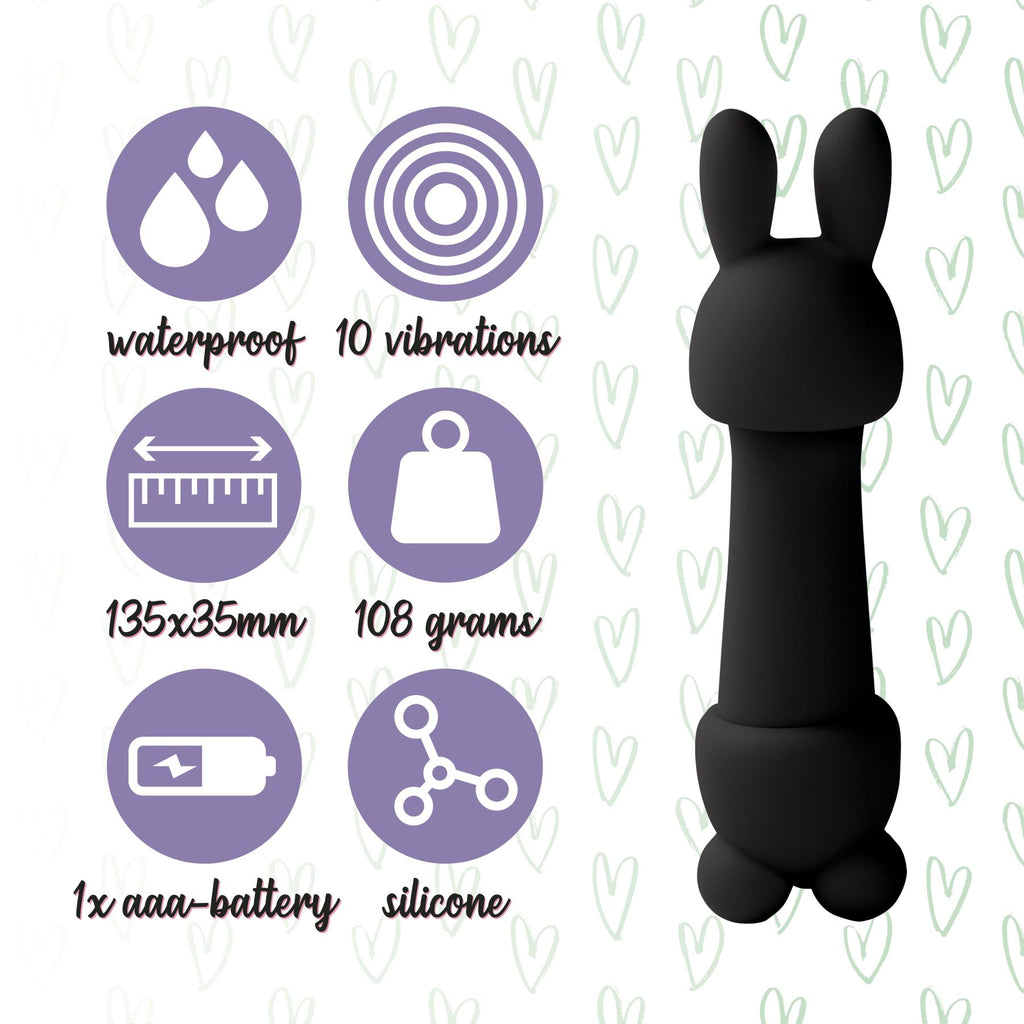 Мінівібратор FeelzToys Mister Bunny з двома насадками