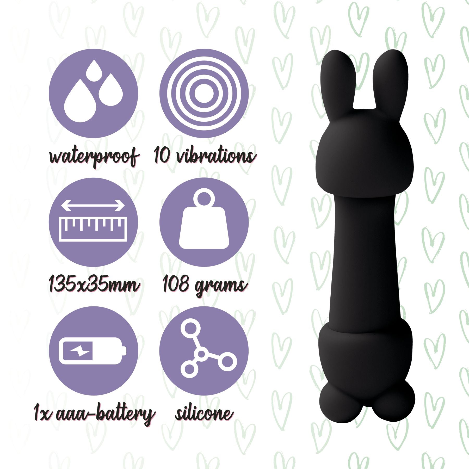 Мінівібратор FeelzToys Mister Bunny з двома насадками